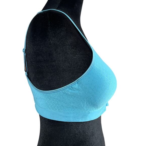 Hanes Wire Free  Padded Tee Shirt Bra Adjustable Straps Medium Turquoise Green - Picture 7 of 11